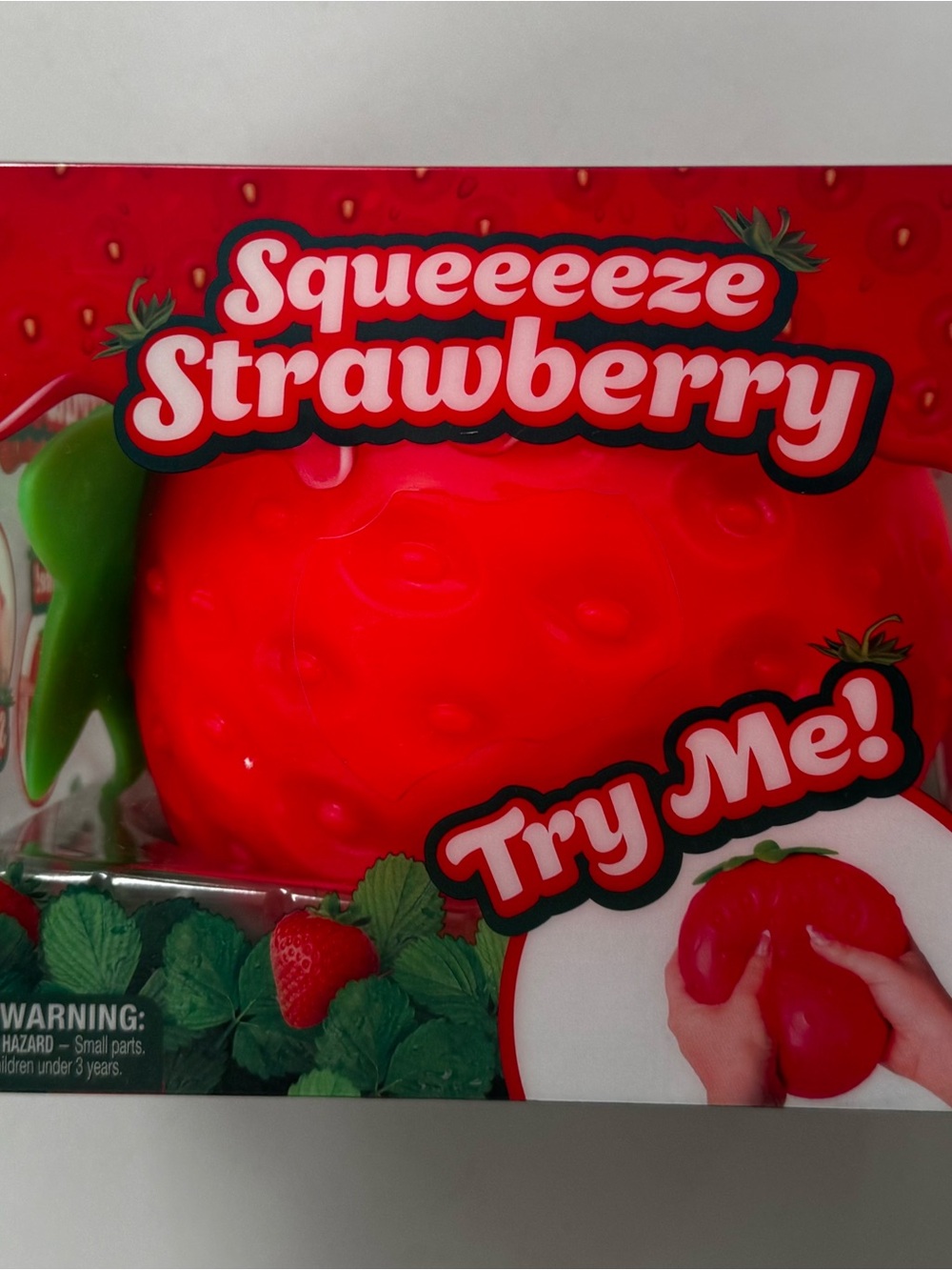 Strawberry Squishy Toy - Bright Red